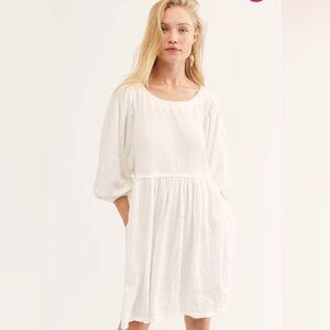 Free People Get Obsessed Babydoll Mini Dress Size Medium